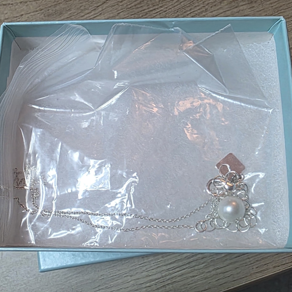 Park Lane Silver Necklace with Pearl Pendant